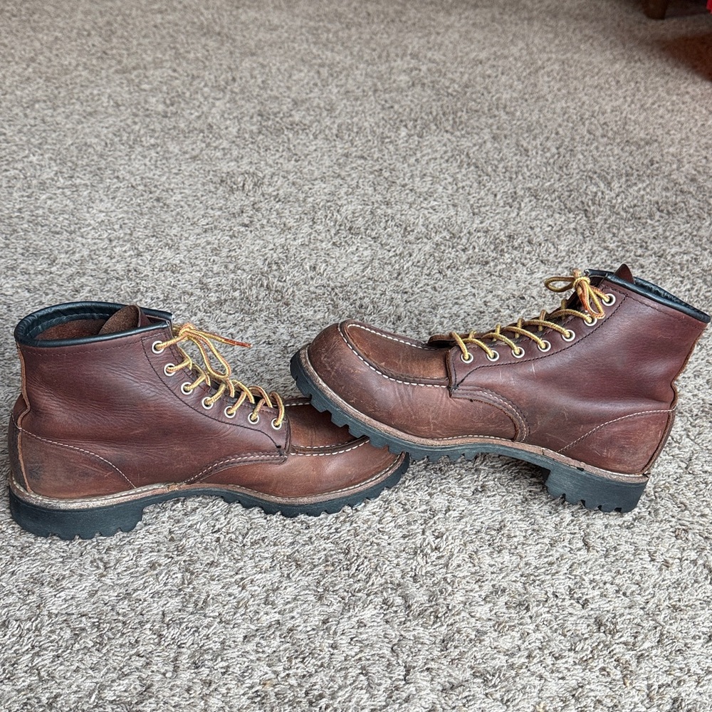 Red Wing Shoes Men's Sz. 10D six inch “roughneck” style Brown Leather Boots - Picture 3 of 8